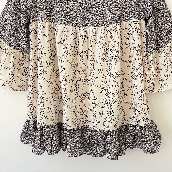 NWT Suzanne Betro Weekend Babydoll Floral Ruffle Peplum Blouse Tunic Small (ff) - Picture 10 of 14